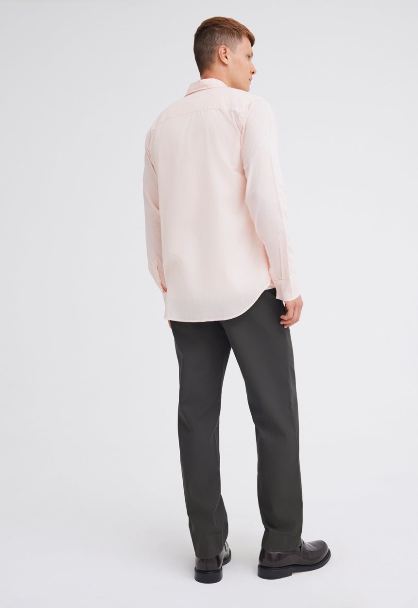 Jac+Jack Folded Collar Cotton Shirt - Powder Rosa Pink